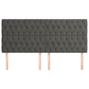 vidaXL Headboard Dark Grey 180 x 7 x 118/128 cm Velvet