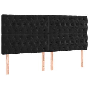 vidaXL Headboard Black 180x7x118/128 cm Velvet