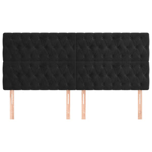 vidaXL Headboard Black 180x7x118/128 cm Velvet
