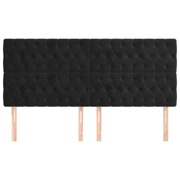 vidaXL Headboard Black 180x7x118/128 cm Velvet