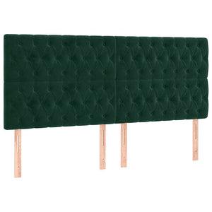 vidaXL Headboard Dark Green 180x7x118/128 cm Velvet