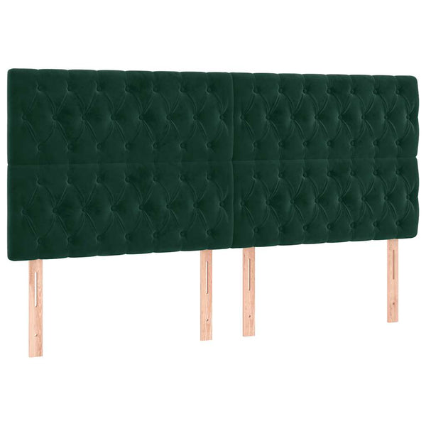vidaXL Headboard Dark Green 180x7x118/128 cm Velvet