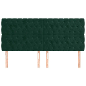 vidaXL Headboard Dark Green 180x7x118/128 cm Velvet