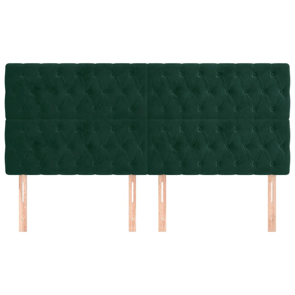 vidaXL Headboard Dark Green 180x7x118/128 cm Velvet