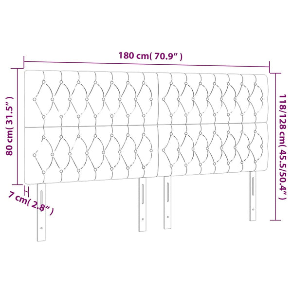 vidaXL Headboard Dark Green 180x7x118/128 cm Velvet