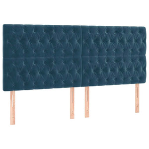 vidaXL Headboard Dark Blue 180x7x118/128 cm Velvet