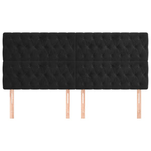 vidaXL Headboard Black 200 x 7 x 118/128 cm Velvet