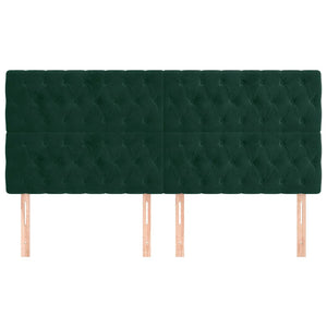 vidaXL Headboard Dark Green 200 x 7 x 118/128 cm Velvet
