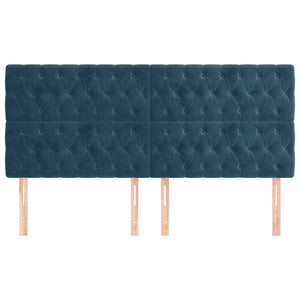 vidaXL Headboard Dark Blue 200 x 7 x 118/128 cm Velvet
