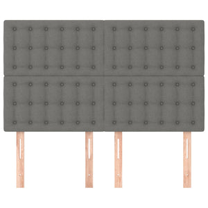 Kopfteil Dunkelgrau 144 x 5 x 118/128 cm Stoff