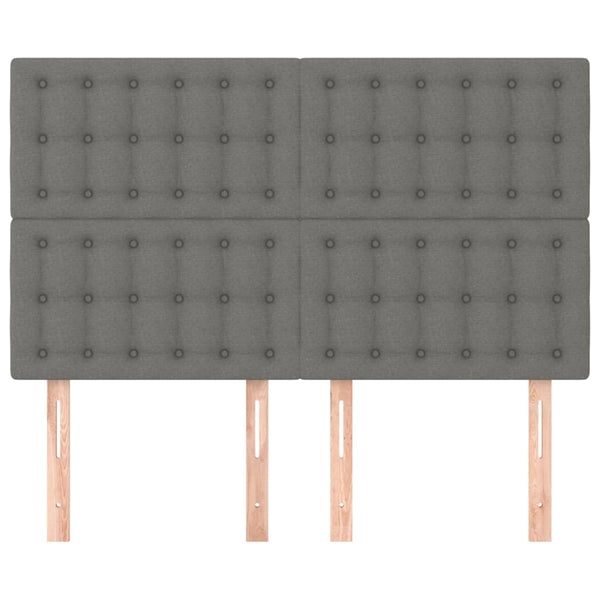 Kopfteil Dunkelgrau 144 x 5 x 118/128 cm Stoff