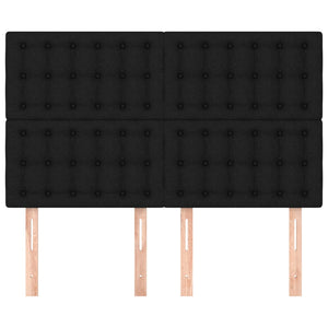Kopfteil Schwarz 144x5x118/128 cm Stoff