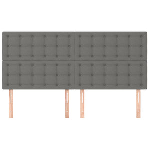 Kopfteil Dunkelgrau 160 x 5 x 118/128 cm Stoff