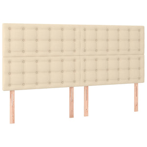 Kopfteil Creme 160x5x118/128 cm Stoff