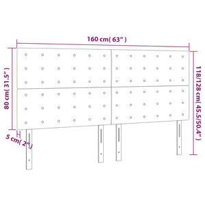 Kopfteil Blau 160x5x118/128 cm Stoff