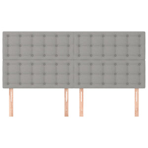 Kopfteil Hellgrau 180 x 5 x 118/128 cm Stoff