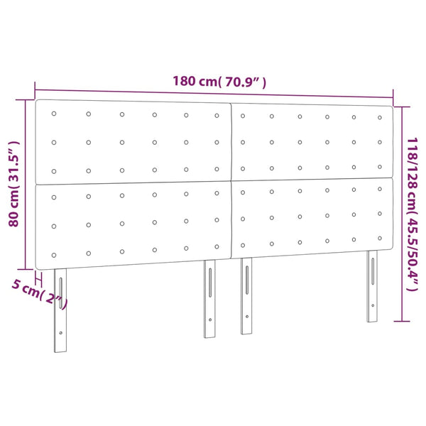 Kopfteil Dunkelbraun 180x5x118/128 cm Stoff