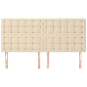 Kopfteil Creme 180x5x118/128 cm Stoff