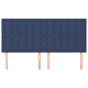 Kopfteil Blau 180x5x118/128 cm Stoff