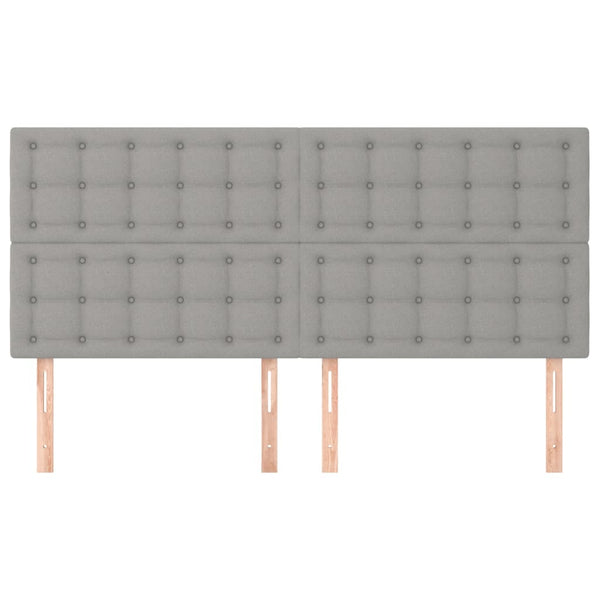 Kopfteil Hellgrau 200 x 5 x 118/128 cm Stoff