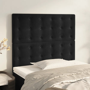 Kopfteil Schwarz 80x5x118/128 cm Samt