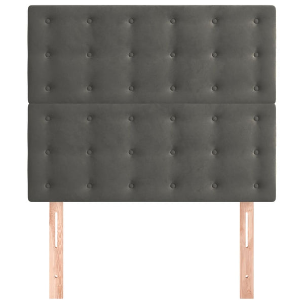 Kopfteil Dunkelgrau 90 x 5 x 118/128 cm Samt