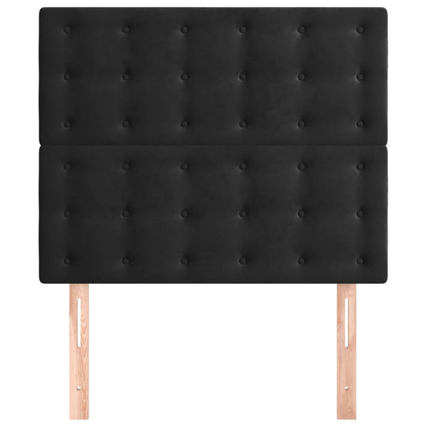 Kopfteil Schwarz 90x5x118/128 cm Samt