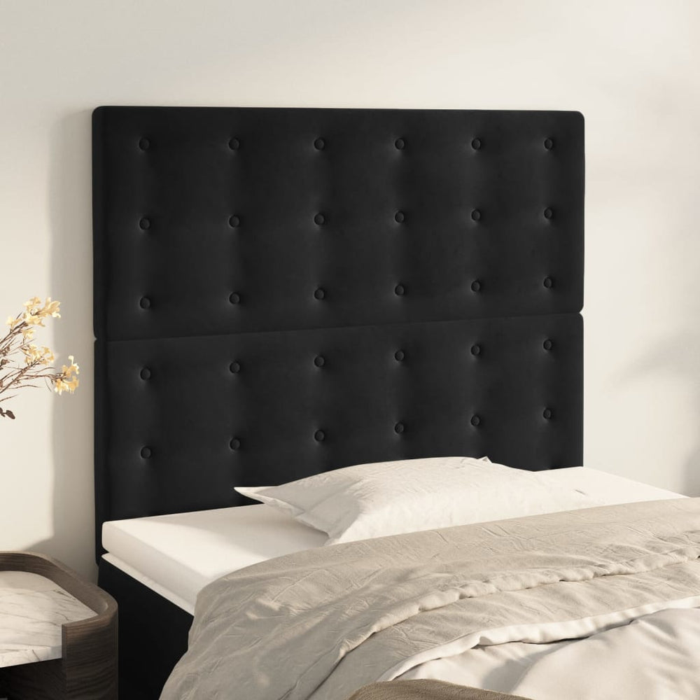 Kopfteil Schwarz 90x5x118/128 cm Samt