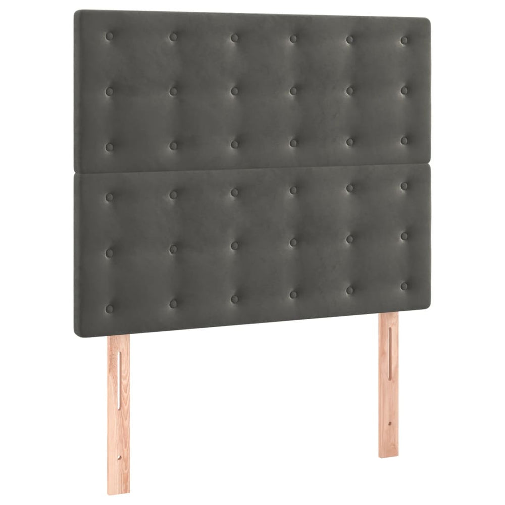 Kopfteil Dunkelgrau 100 x 5 x 118/128 cm Samt