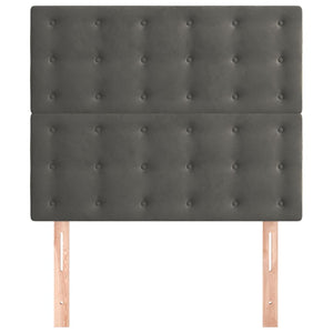 Kopfteil Dunkelgrau 100 x 5 x 118/128 cm Samt
