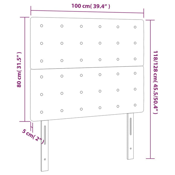vidaXL Headboard Black 100x5x118/128 cm Velvet