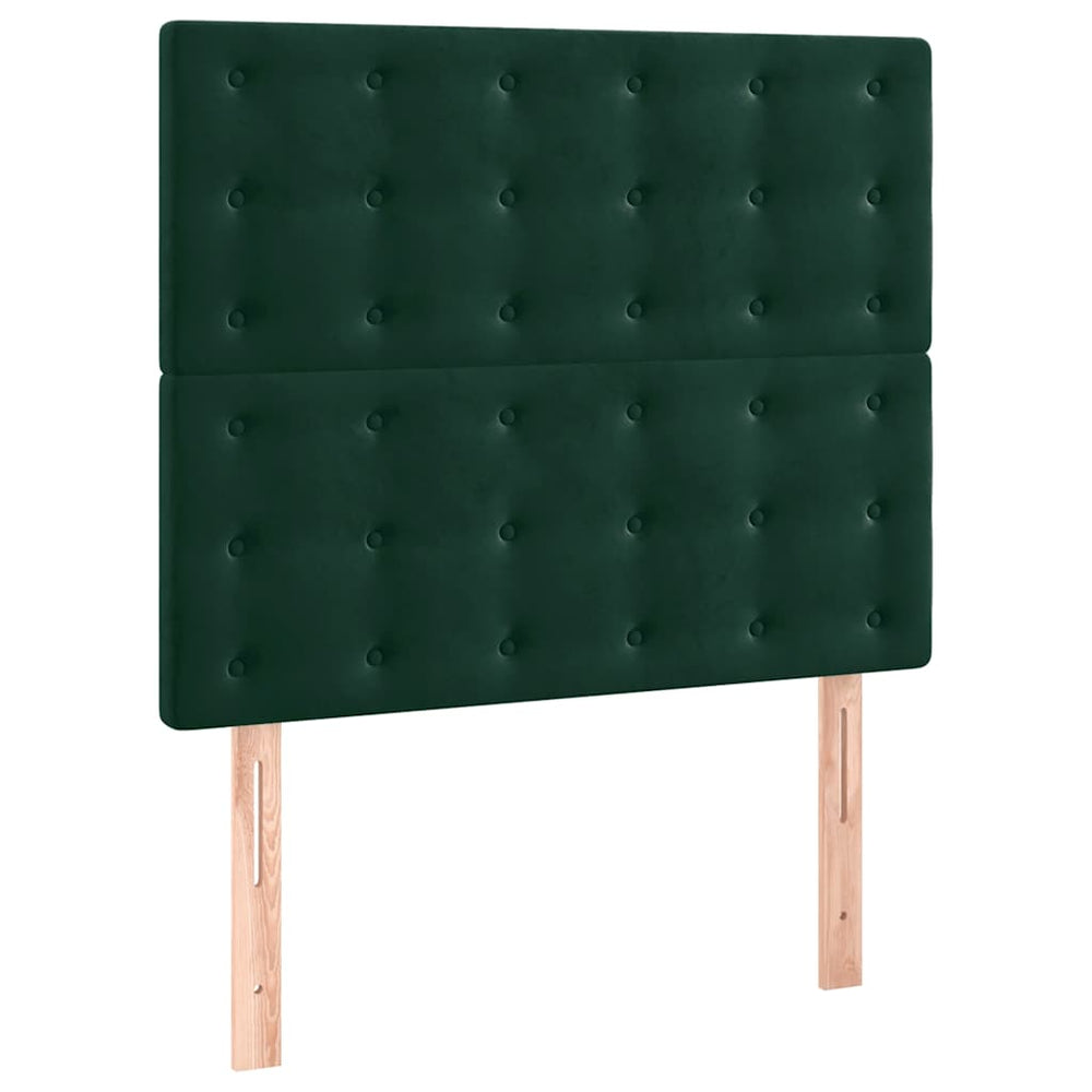 vidaXL Headboard Dark Green 100x5x118/128 cm Velvet