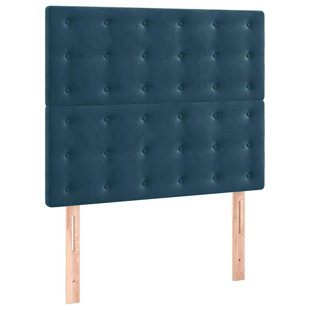 vidaXL Headboard Dark Blue 100x5x118/128 cm Velvet