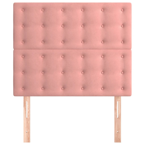 vidaXL Headboard Pink 100 x 5 x 118/128 cm Velvet