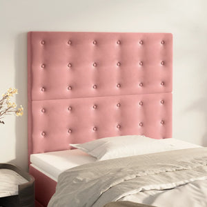 vidaXL Headboard Pink 100 x 5 x 118/128 cm Velvet