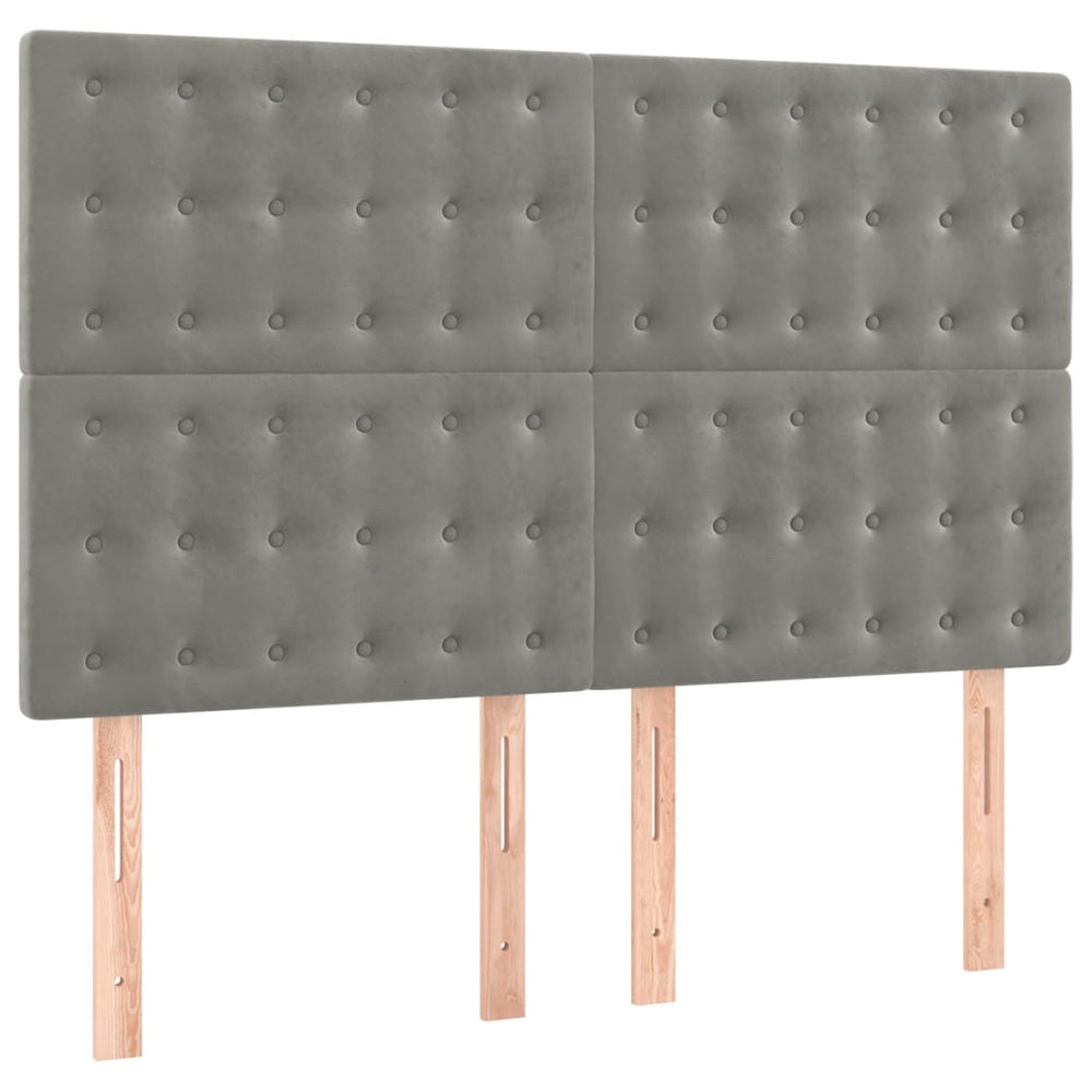 vidaXL Headboard Light Gray 144x5x118/128 cm Velvet