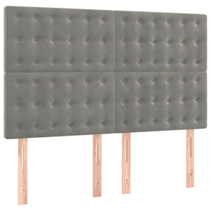 vidaXL Headboard Light Gray 144x5x118/128 cm Velvet