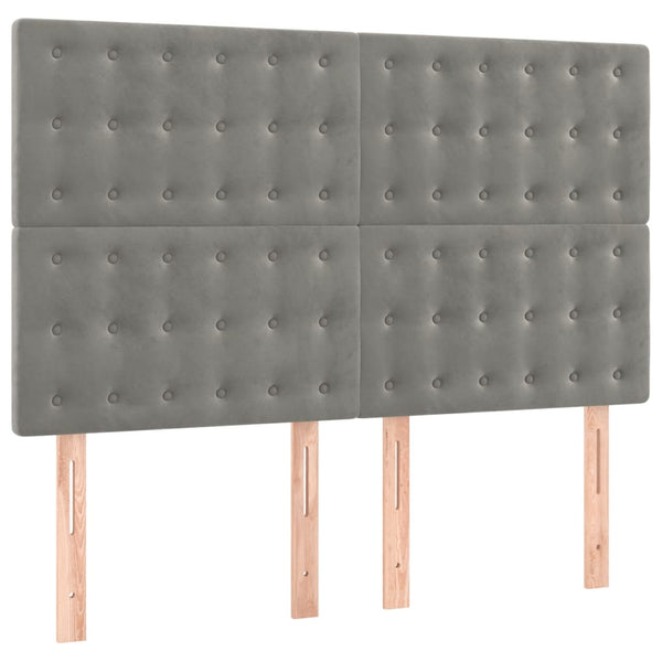vidaXL Headboard Light Gray 144x5x118/128 cm Velvet