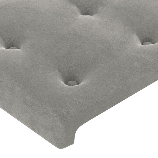 vidaXL Headboard Light Gray 144x5x118/128 cm Velvet