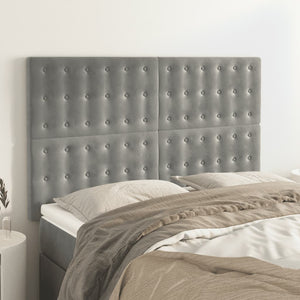 vidaXL Headboard Light Gray 144x5x118/128 cm Velvet