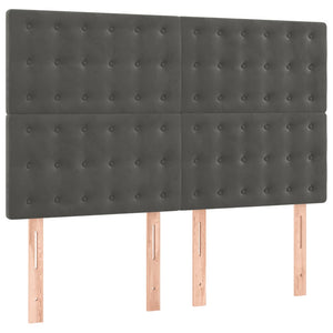 vidaXL Headboard Dark Grey 144 x 5 x 118/128 cm Velvet