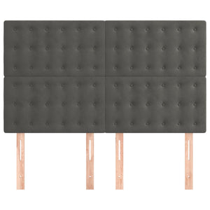 vidaXL Headboard Dark Grey 144 x 5 x 118/128 cm Velvet