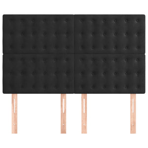 vidaXL Headboard Black 144x5x118/128 cm Velvet
