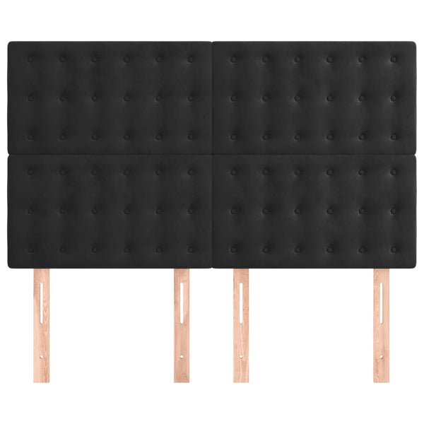 vidaXL Headboard Black 144x5x118/128 cm Velvet