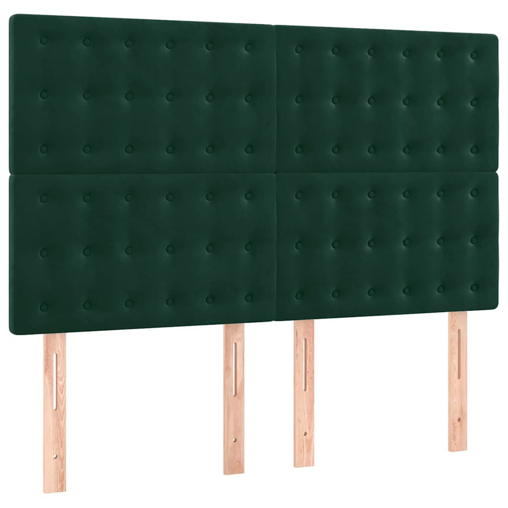 vidaXL Headboard Dark Green 144x5x118/128 cm Velvet