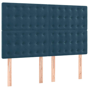 vidaXL Headboard Dark Blue 144x5x118/128 cm Velvet