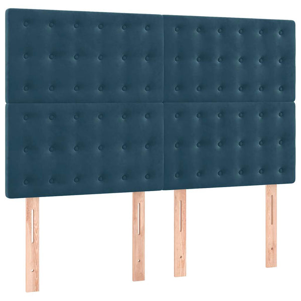 vidaXL Headboard Dark Blue 144x5x118/128 cm Velvet