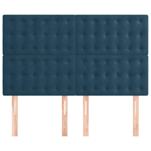 vidaXL Headboard Dark Blue 144x5x118/128 cm Velvet
