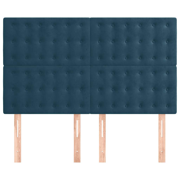 vidaXL Headboard Dark Blue 144x5x118/128 cm Velvet