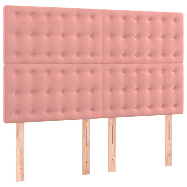 vidaXL Headboard Pink 144x5x118/128 cm Velvet